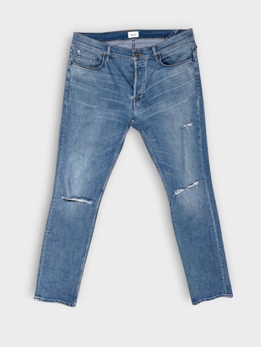 Hudson Sartor Relaxed Skinny Jeans Mens 36 Distressed Button Fly Stretch Denim